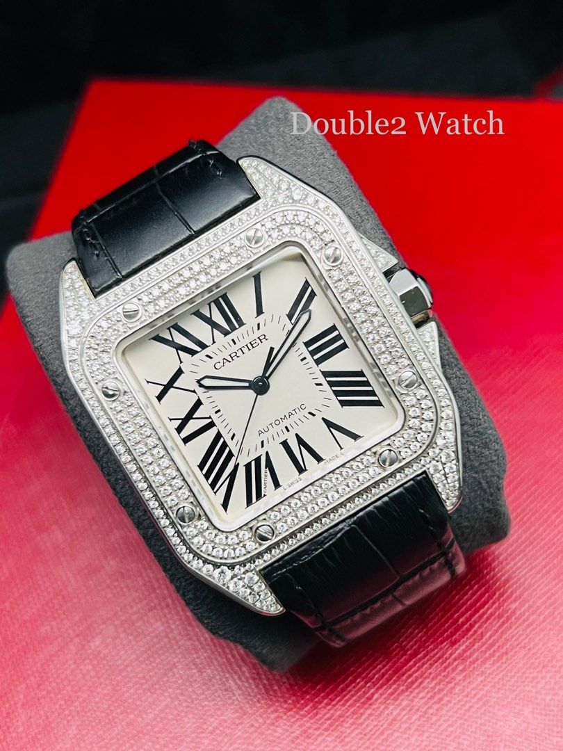 Cartier santos xl diamond deals
