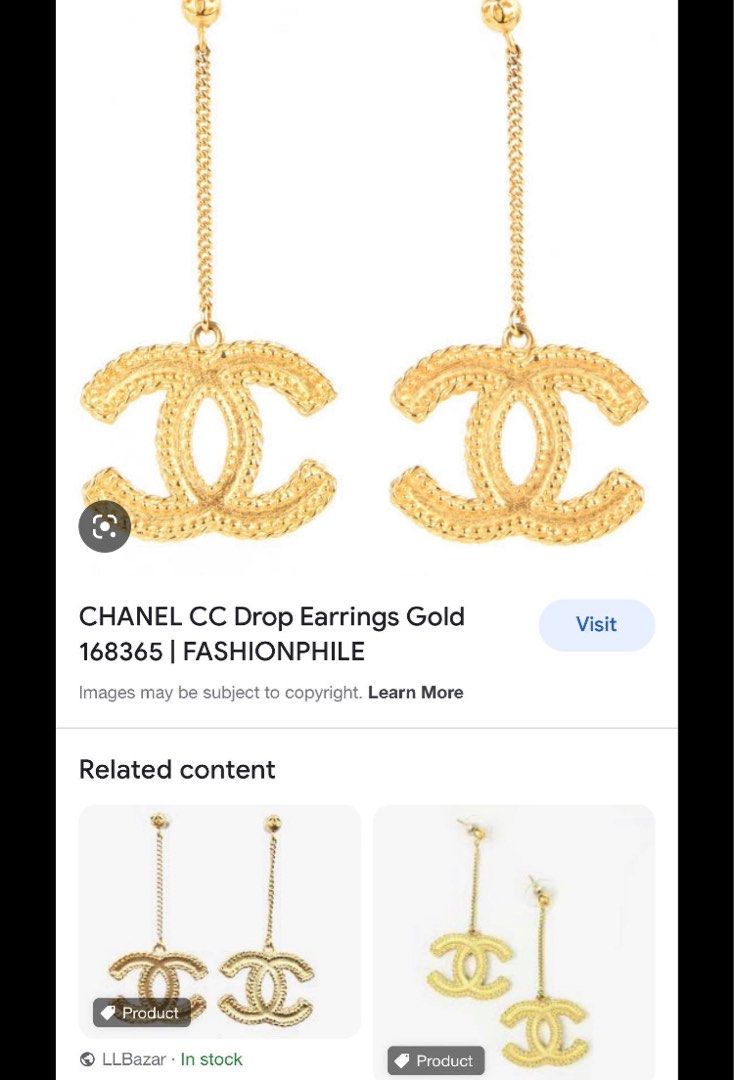 chanel dangling cc earrings