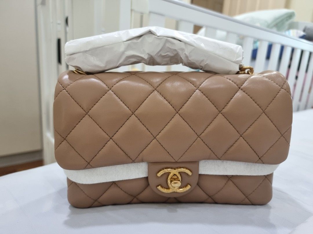 CHANEL 22K Beige Calf Skin Small 22 Bag Matte Silver Hardware – AYAINLOVE  CURATED LUXURIES