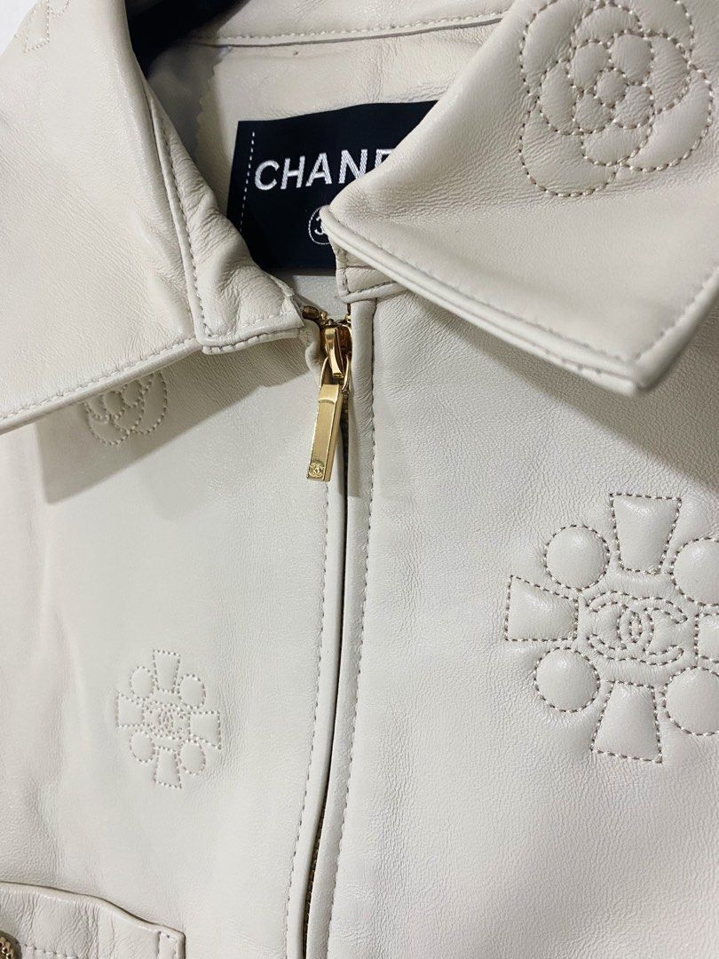Chanel Leather Jacket, Luxury, Apparel on Carousell