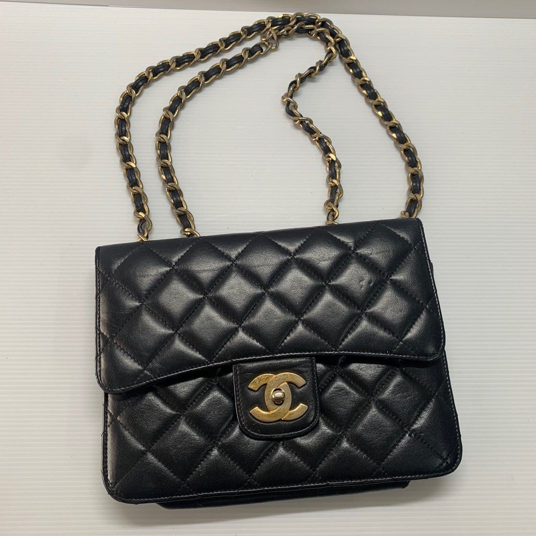 Chanel Vintage Beige Leather Gold Chain Micro Classic Flap Belt Bag  ref889259  Joli Closet