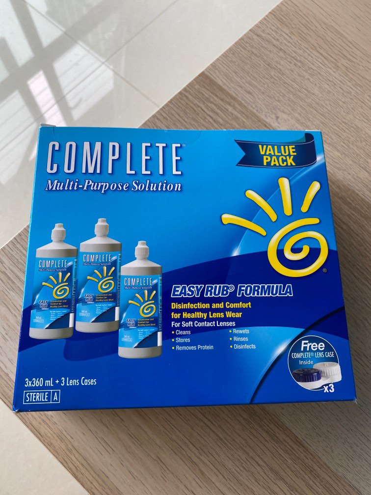Complete Easy Rub Multipurpose Contact Lenses Solution, Beauty ...