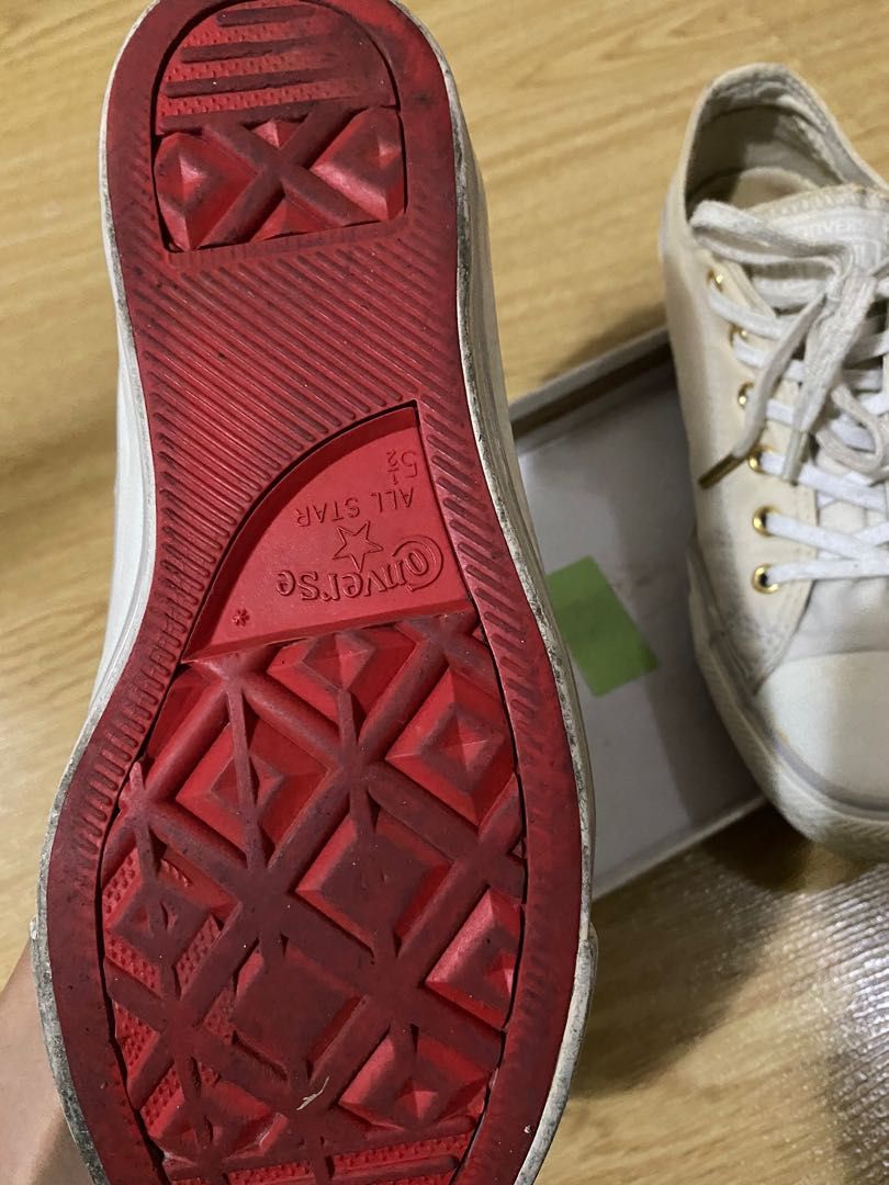 Converse Cream Gold Hardware Women s Fashion Footwear