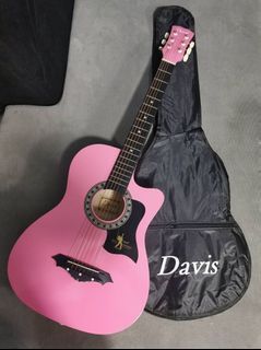 Davis JG-38 acoustic guitar Pink With bag