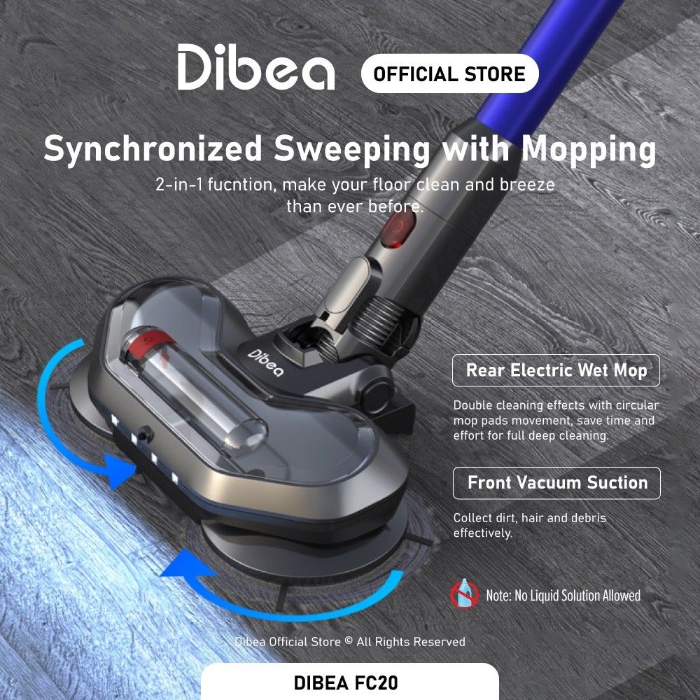 **Hari Raya Ramadan FLASH SALE!*** Dibea FC20 2 in 1 Mop Vacuum Cleaner