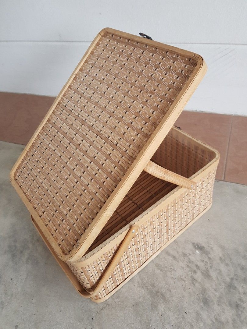 Elegant Bamboo Picnic Basket, Food & Drinks, Gift Baskets & Hampers on