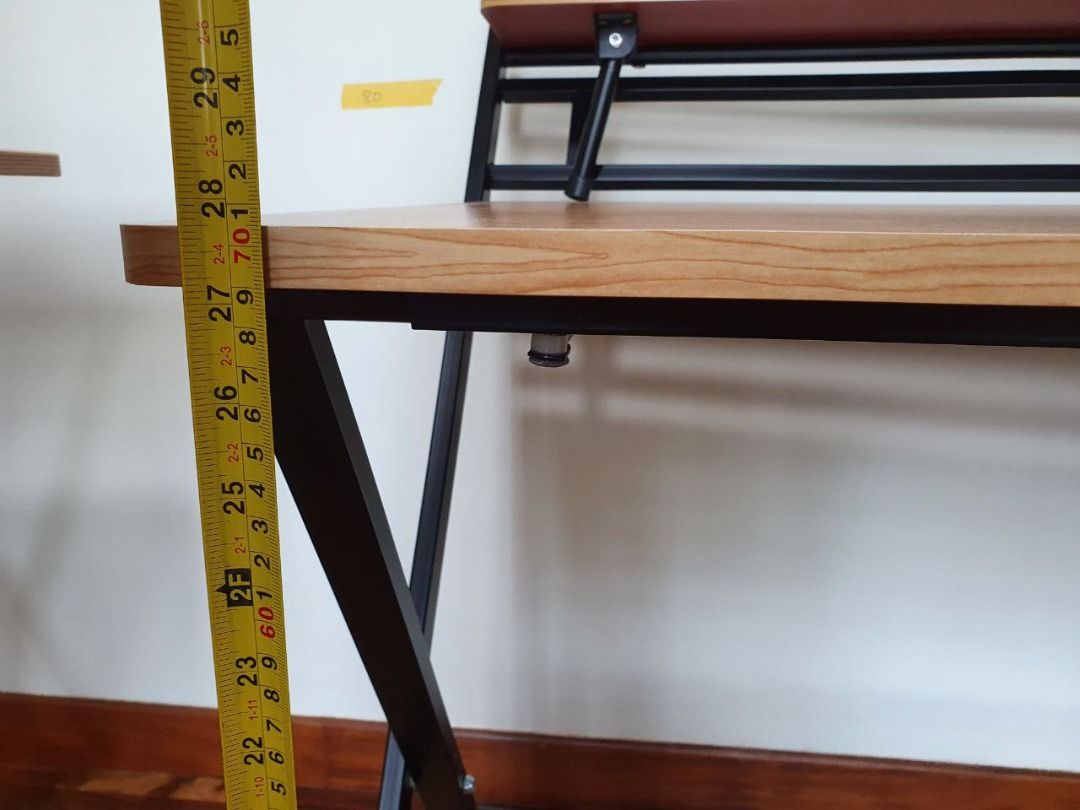 Foldable table desk for study computer (Oak colour) (no assembly