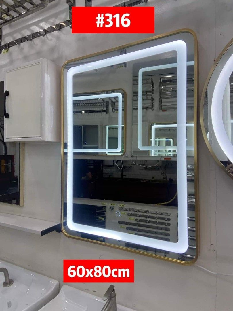 GOLD edition LED Mirror Gold Frame, Furniture & Home Living, Home Decor