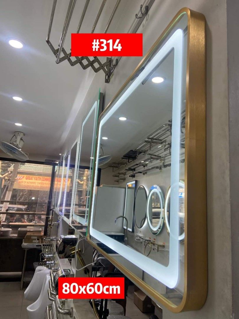 GOLD edition LED Mirror Gold Frame, Furniture & Home Living, Home Decor