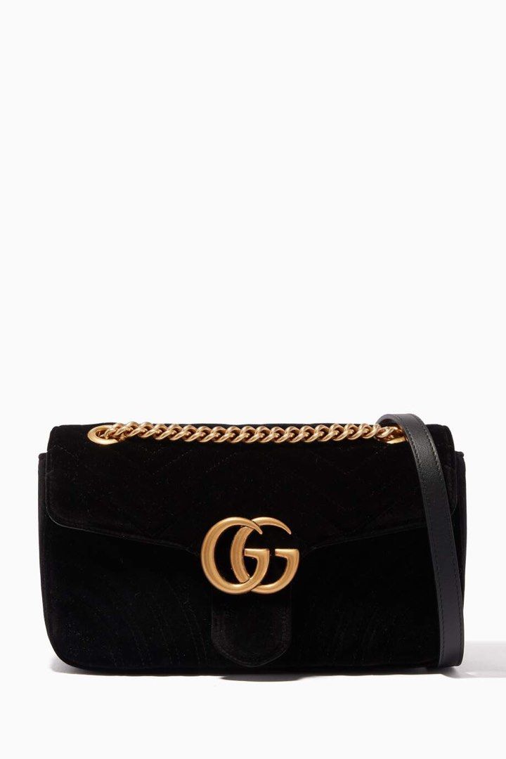 Gg marmont on sale black velvet