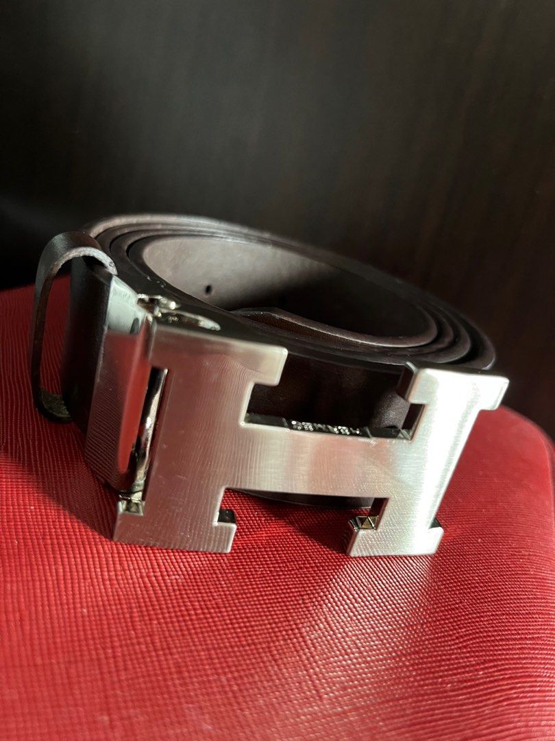 mens black hermes belt