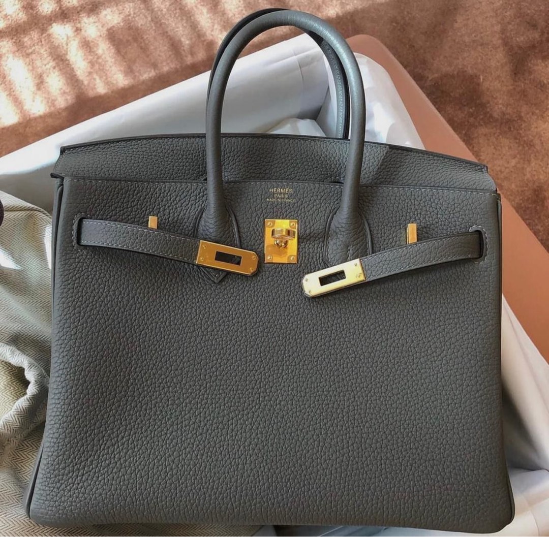 Hermes | Birkin 25 Togo Gris Etain GHW - Brand New | Medusa Jewelry