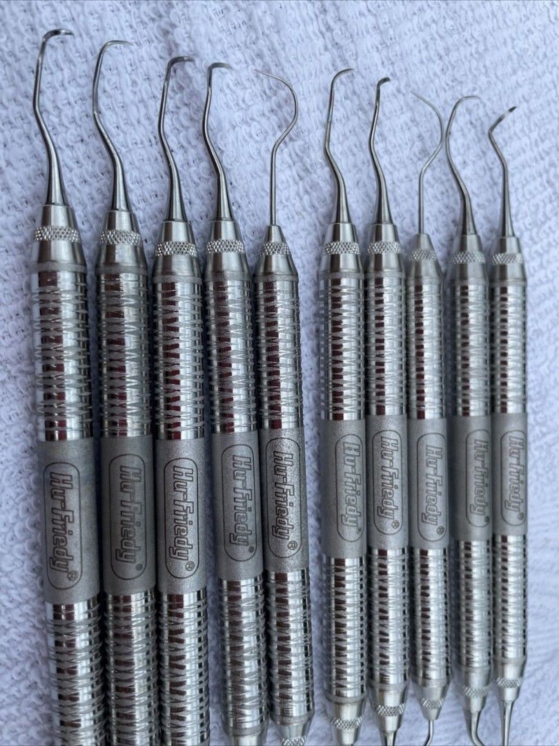 Hu friedy instrument Gracey currettes (Category: Medical Supplies & Tools) located in Manila. Submitted by nasser320 (Listing ID 1195790903, Image 2). Description: Hu friedy instrument 2 pcs perio probe 23/12 Sickle scaler S204S6 3pcs Gracey currettes 16/17 4pcs Gracey currettes 15/18 1200 each.