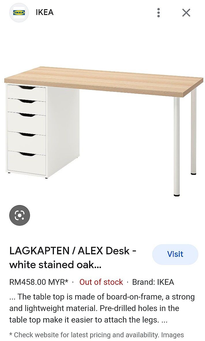 Ikea linnmon outlet alex desk white
