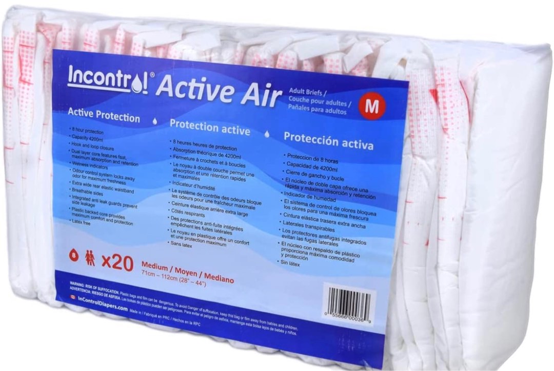 Rearz Incontrol active air L adult diaper abdl, Health & Nutrition