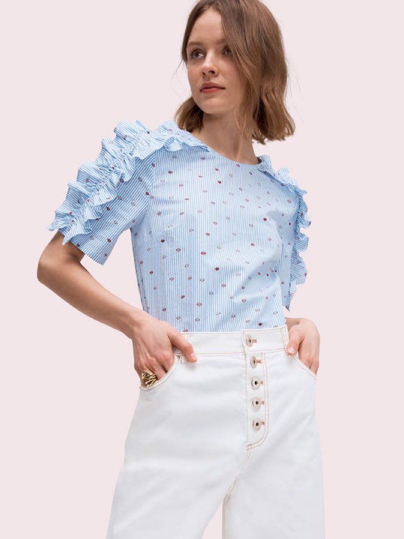 Kate spade logo ruffle pullover best sale