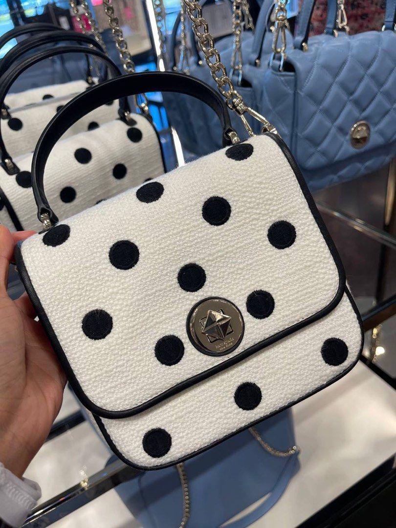 Kate Spade Natalia Square Embroidered Polka Dot Crossbody 