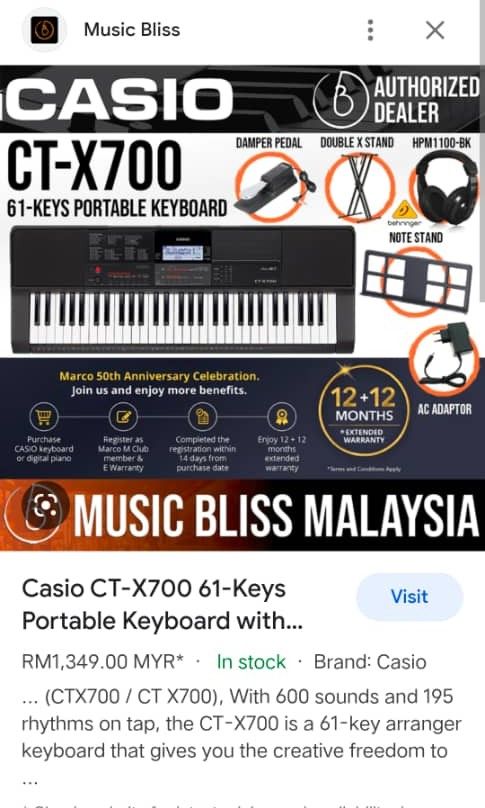 Casio ctx 2024 700 price