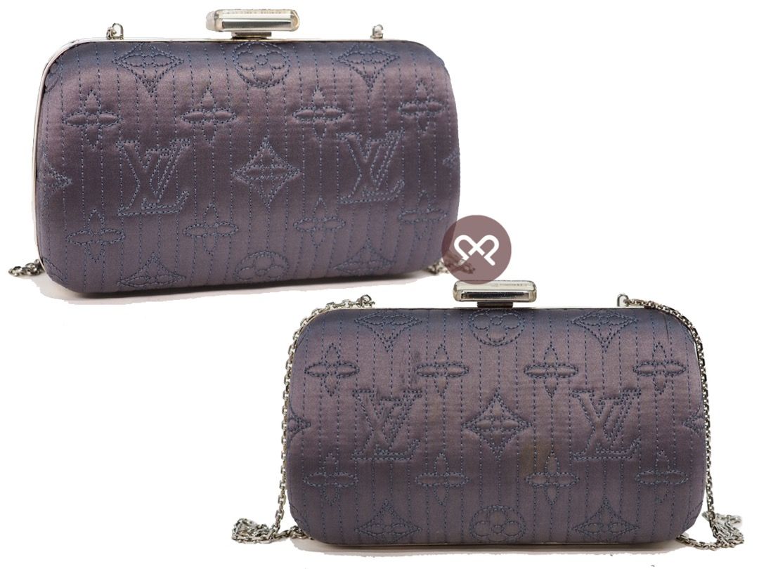 Louis Vuitton Black Monogram Satin Limited Edition Minaudiere Motard Clutch  Louis Vuitton