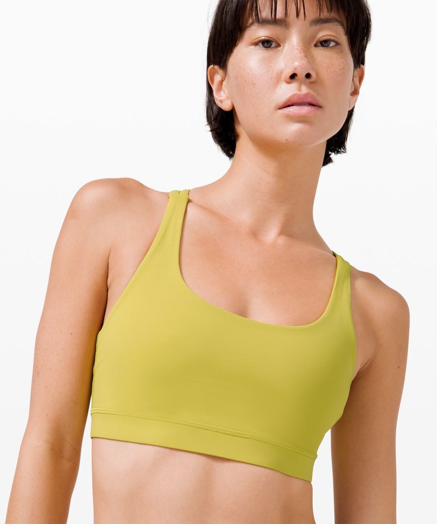 Lululemon yellow sports best sale bra