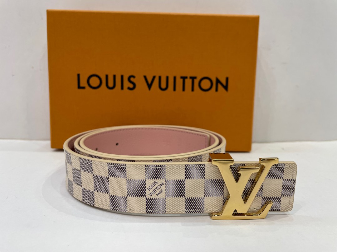 Louis Vuitton Belt LV Initiales Reversible Damier Azur 30mm Pink