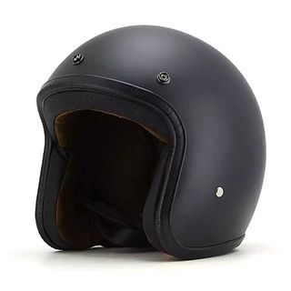 Matte Black Retro Cafe Racer Face Helmet Motorcycle Vintage Vespa Open