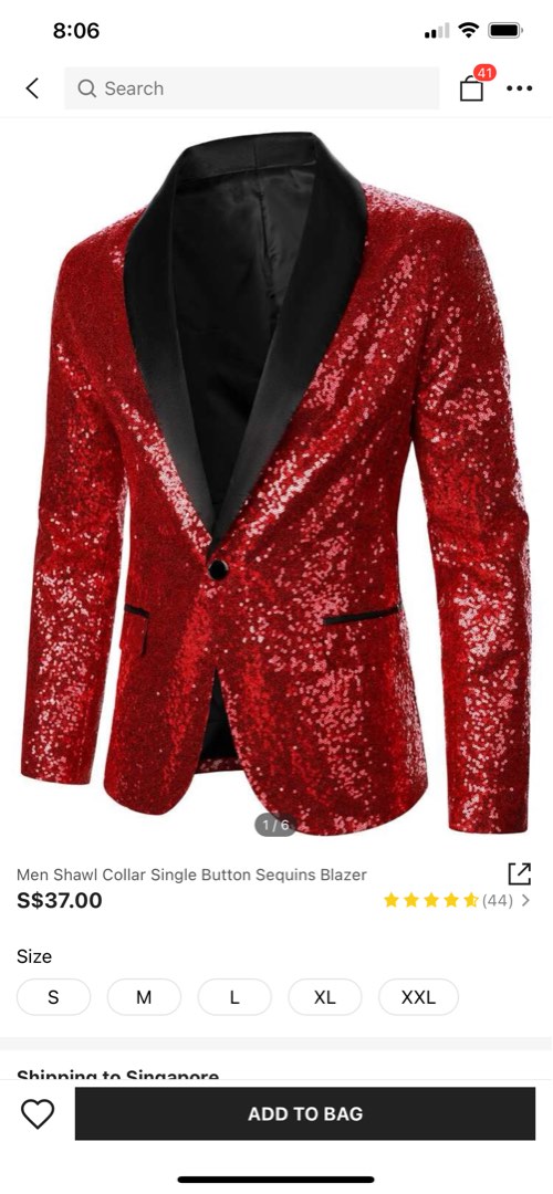 Red sequin jacket mens on sale