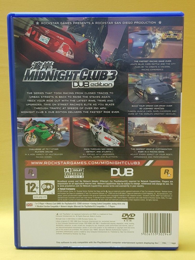 ?MIDNIGHT CLUB 3 DUB EDITION? PS2, Video Gaming, Video Games, PlayStation  on Carousell