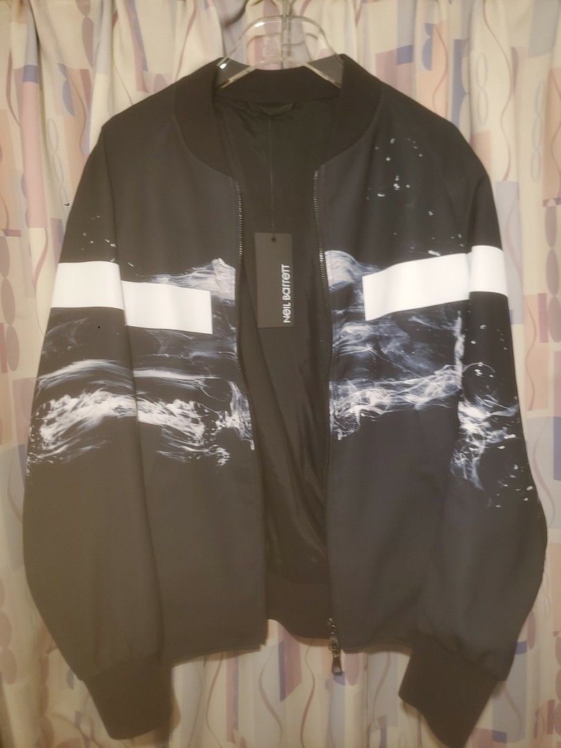 Neil Barrett Reversible CRAZY BOLTS Nylon Bomber Jacket men - Glamood Outlet