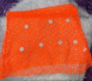 Neon Orange Mesh Skirt Bikini Coverup
