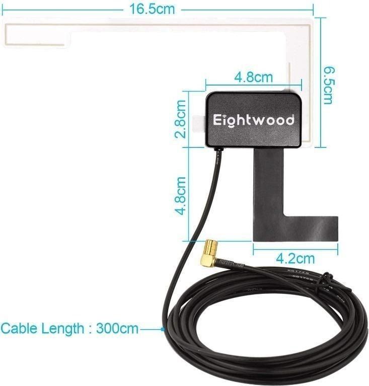 Eightwood Dab Dab+ Antenna Splitter Adapter Smb Connector Car Radio Active Aeria