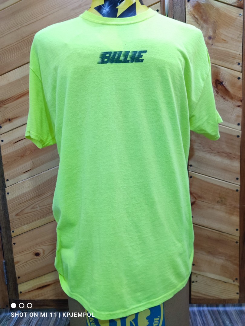 Official Billie Eilish Racer Logo Neon Yellow T Shirt Mens Fashion Tops And Sets Tshirts 