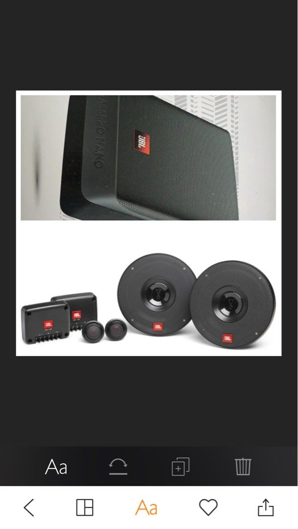Pioneer/JBL component speaker Club 602C+JBL Subwoofer BassPro NANO, Car