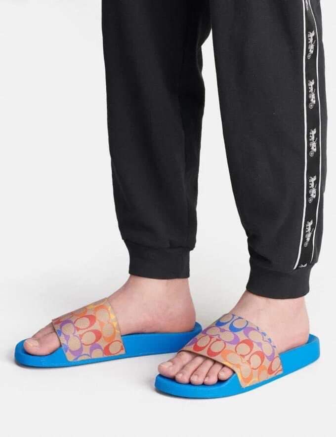 Coach udele signature outlet rubber slides
