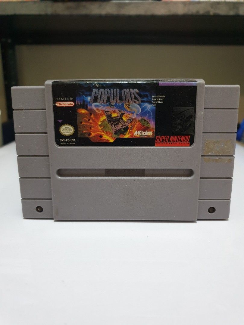 Populous (Super Nintendo Entertainment System SNES) (Category: Nintendo) located in Quezon City. Submitted by itemsforadoption (Listing ID 1195742859, Image 1). Description: Rfs: Its 2022! Happy New Year. Now is a time to be joyous and declutter. And I'm doing just that this season. Populous is a video game developed by Bullfrog Productions and published by Electronic Arts, released originally for the Amiga in 1989, and is regarded by many as the