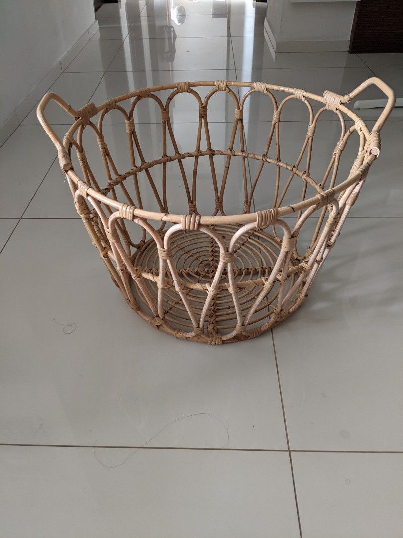 Ikea Rattan Basket, Furniture & Home Living, Home Improvement