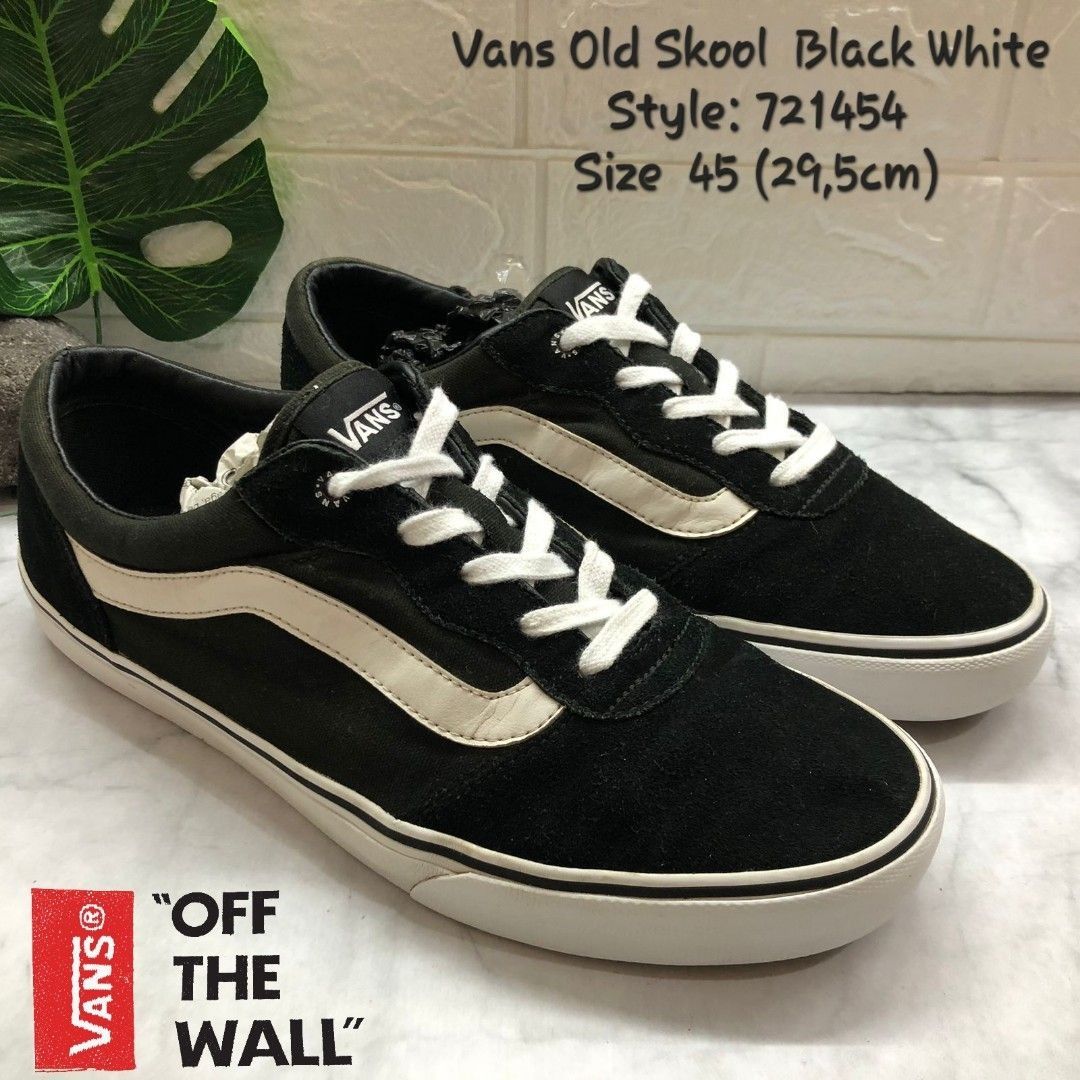 Sepatu Vans 721454 Old Skool Black White Size 45 29 5cm Fesyen