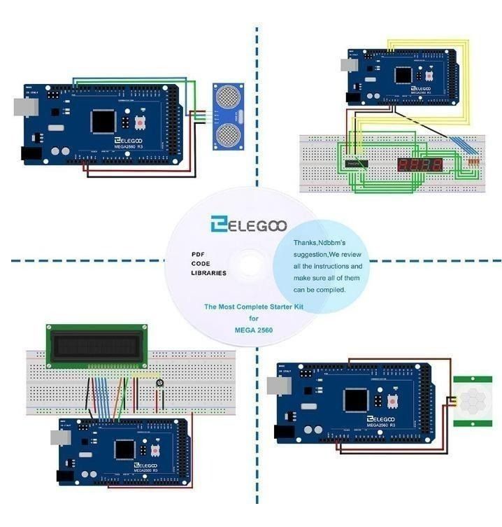 ELEGOO UNO R3 Project Most Complete Starter Kit with Tutorial Compatible  with Arduino IDE (63 Items)