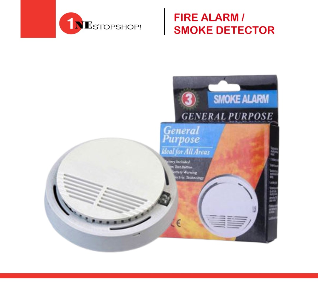 Smoke detector Fire alarm, Smoke Detector Wireless with free 9v battery