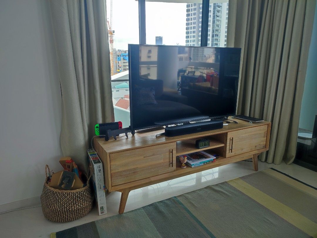 Solid Wood TV Console Casterly Miles, Furniture & Home Living