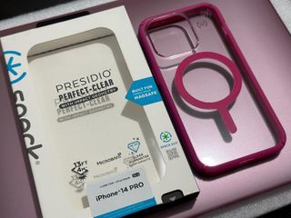 Speck Presidio Perfect Clear for 14 PRO with PopGrip MagSafe or Anker MagSafe Ring