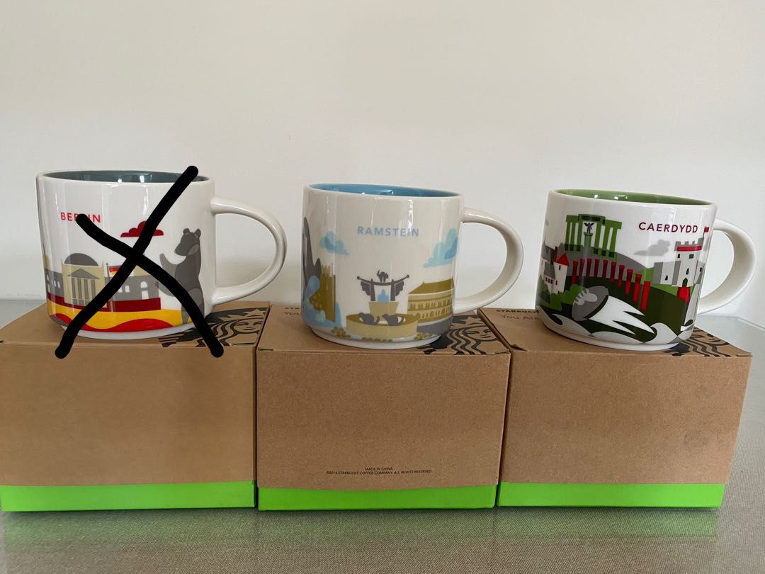 Starbucks Mug YAH series (Category: Coffee & Tea Tableware) located in Taguig. Submitted by kidtrepreneur (Listing ID 1161615182, Image 2). Description: Starbucks Mug YAH series brand new 1500 each Amsterdam Berlin Brussels Caerdydd Copenhagen Dresden Edinburgh Frankfurt Hamburg Heidelberg Helsinki Johannesburg Madrid Montreal Ramstein St. Petersburg Stockholm Stuttgart.