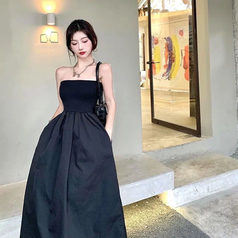 Ulzzang ins korean long tube dress, Women's Fashion, Dresses & Sets ...