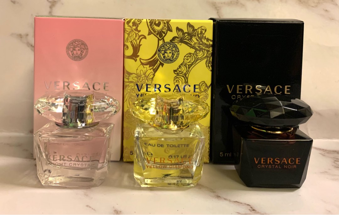 VERSACE Bright Crystal Eau De Toilette 5ml/VERSACE Crystal Noir Eau De Toilette 5ml/VERSACE