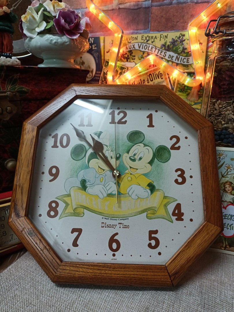 Seiko Mickey Mouse Mantel Clock Brass Case Made in Japan New USA