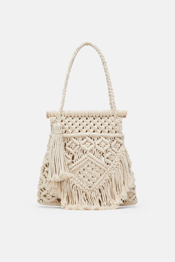 Zara hotsell macrame bag