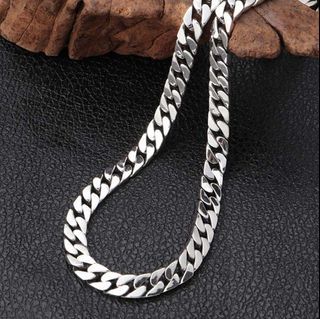 💥$1479-$1799 Fixed Price 不議價💥【8mm wide, 50/55/60/65cm Long 】S925 Sterling Silver Vintage look Cuban Chain Necklace Men's Thai Silver Jewelry 925純銀復古做舊泰銀粗坦克頸鍊項鍊男士潮流銀器首飾