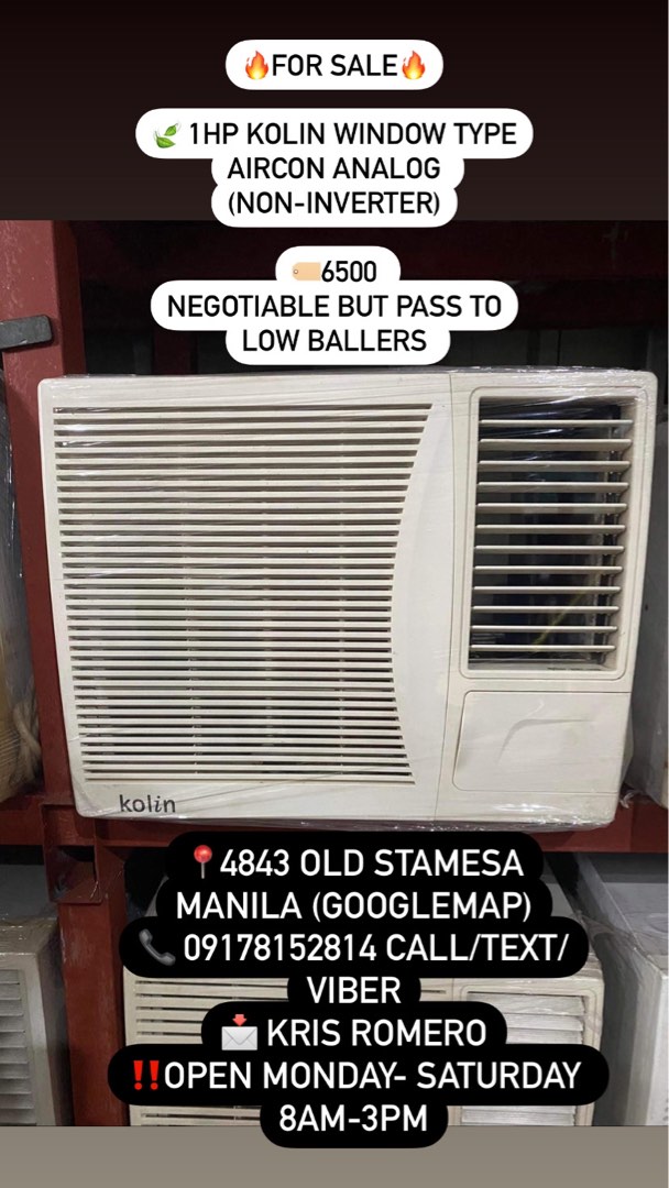 1hp window type aircon tv home appliances air conditioning and