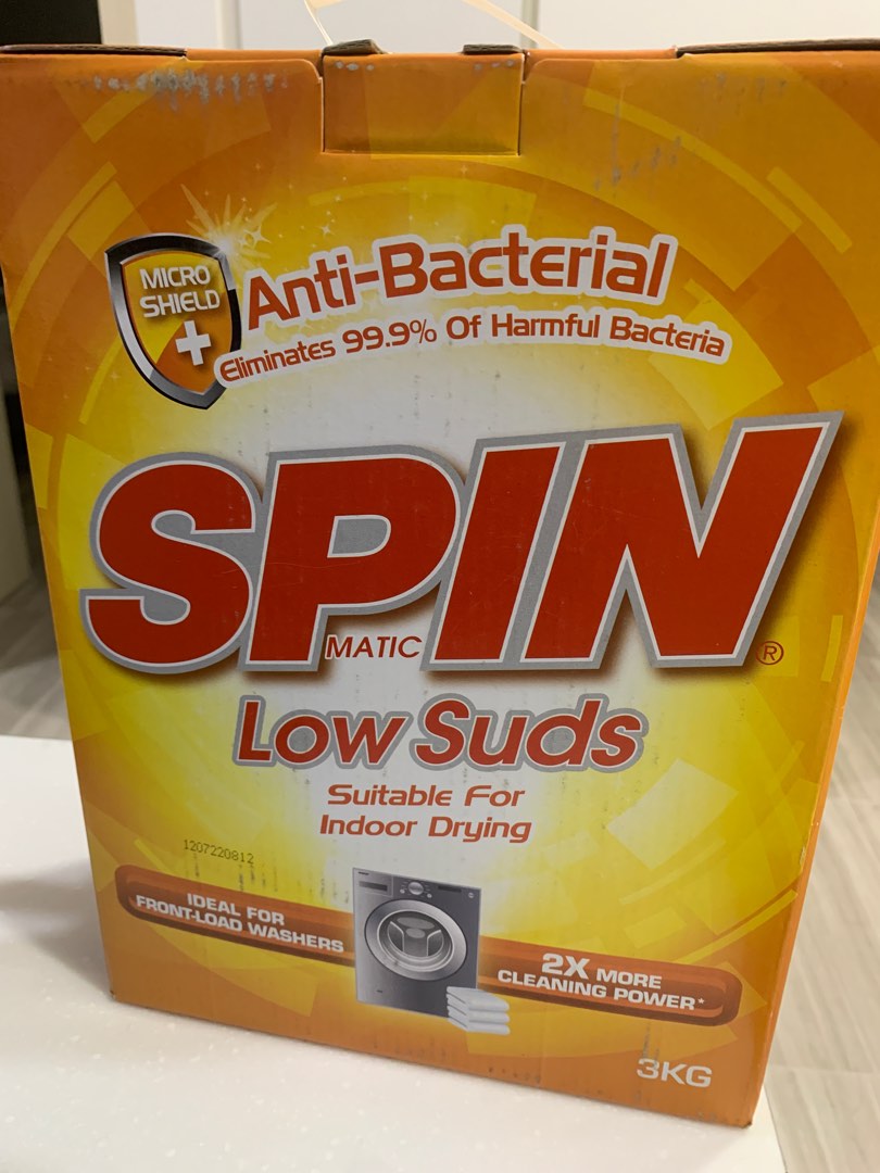 2 boxes of SPINmatic Low Suds Laundry Powder Detergent (AntiBacterial