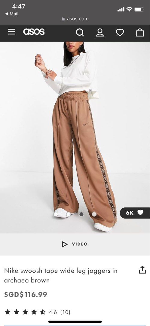 Nike swoosh sales wide leg joggers
